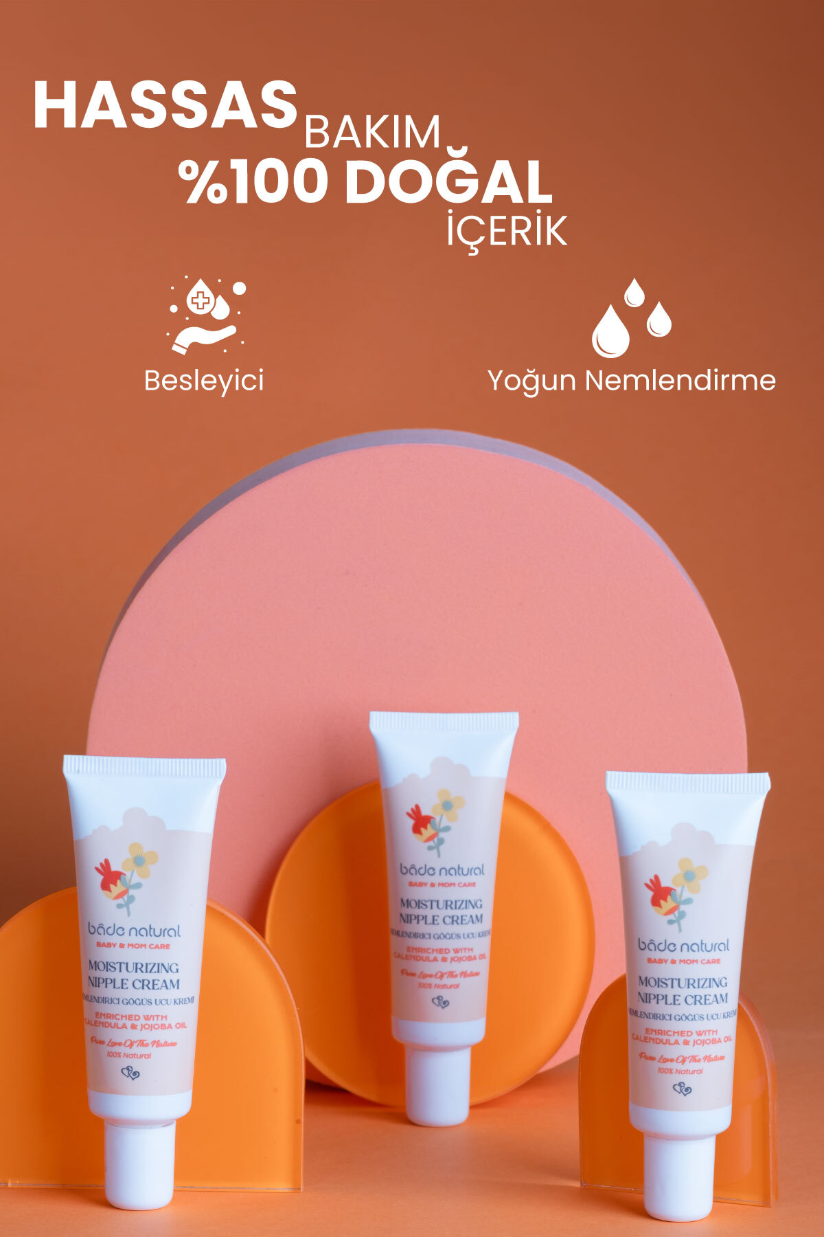 Bade Natural Nemlendirici Göğüs Ucu 0 Doğal Çatlak ve Bakım Kremi 30 ml - Görsel 3