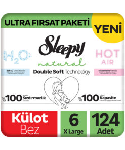 Sleepy Natural Double Soft Ultra Fırsat Paketi Külot Bez 6 Numara Xlarge 124 Adet