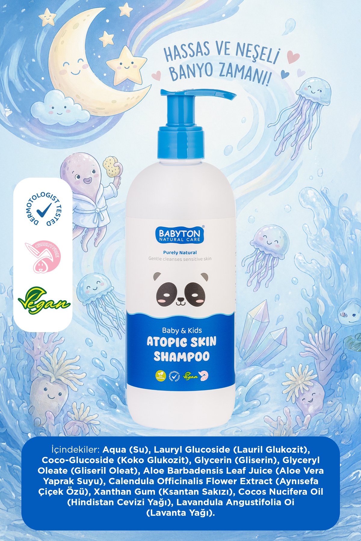 BABYTON Doğal Atopik Cilt Saç Ve Vücut Şampuanı 400 ml - Görsel 3