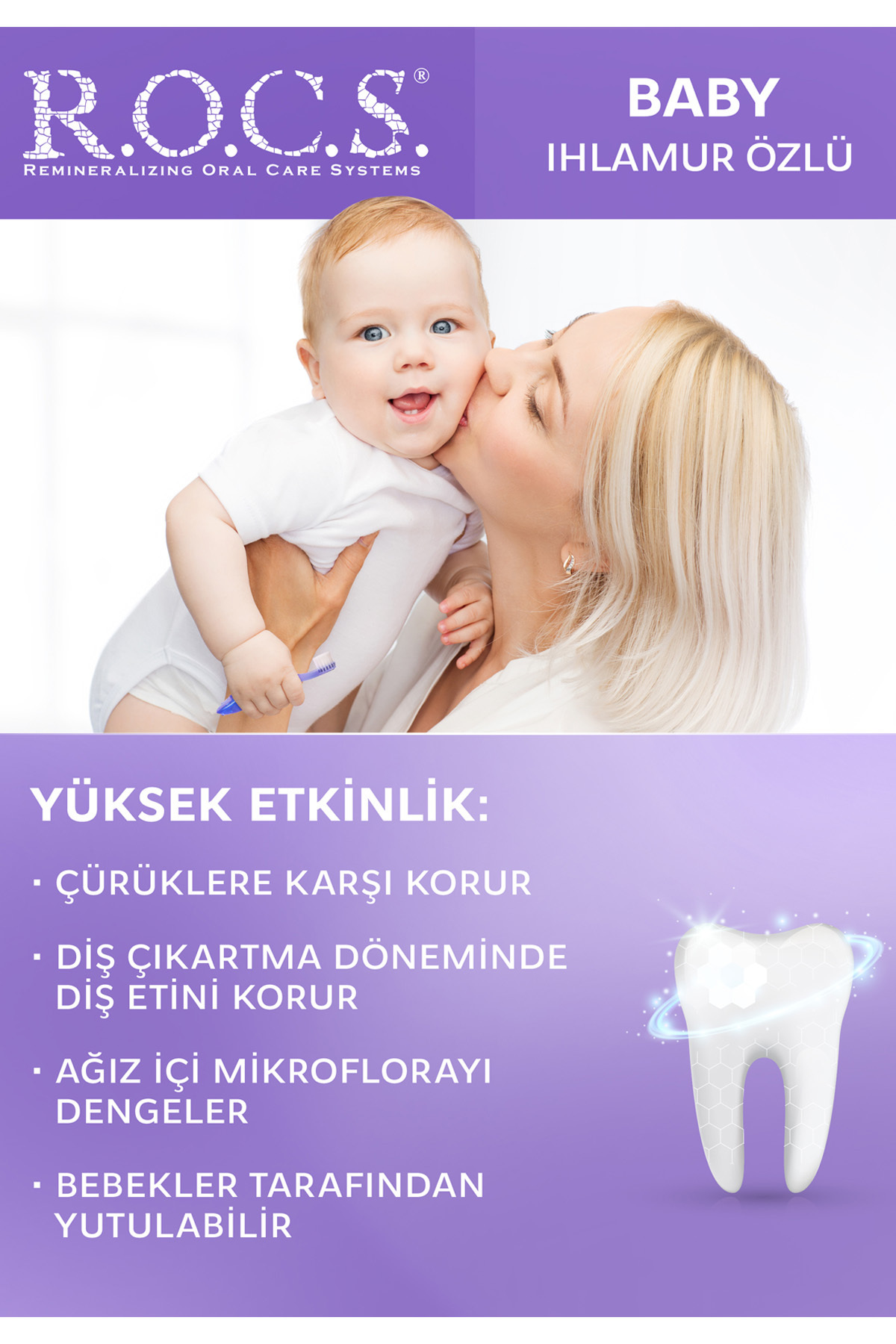 R.O.C.S. Rocs Baby 0-3 Yaş Arası Yutulabilir Diş Macunu Ihlamur Özlü 35 ml - Görsel 3