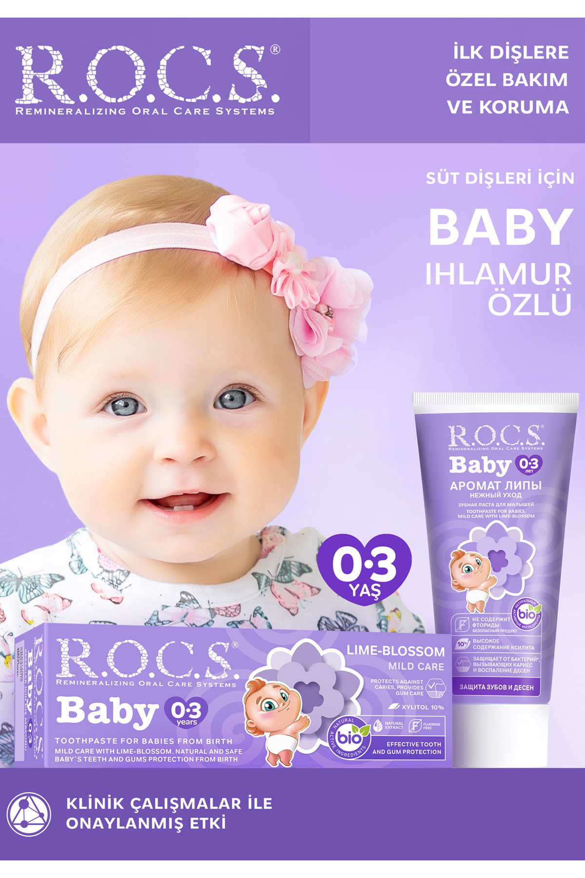 R.O.C.S. Rocs Baby 0-3 Yaş Arası Yutulabilir Diş Macunu Ihlamur Özlü 35 ml
