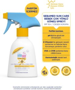 Sebamed Baby SPF 50+ UVA Korumalı UVB Filtreli Çok Yönlü Koruyucu Bebek Güneş Spreyi 200 ML (Parfümsüz) - Görsel 3