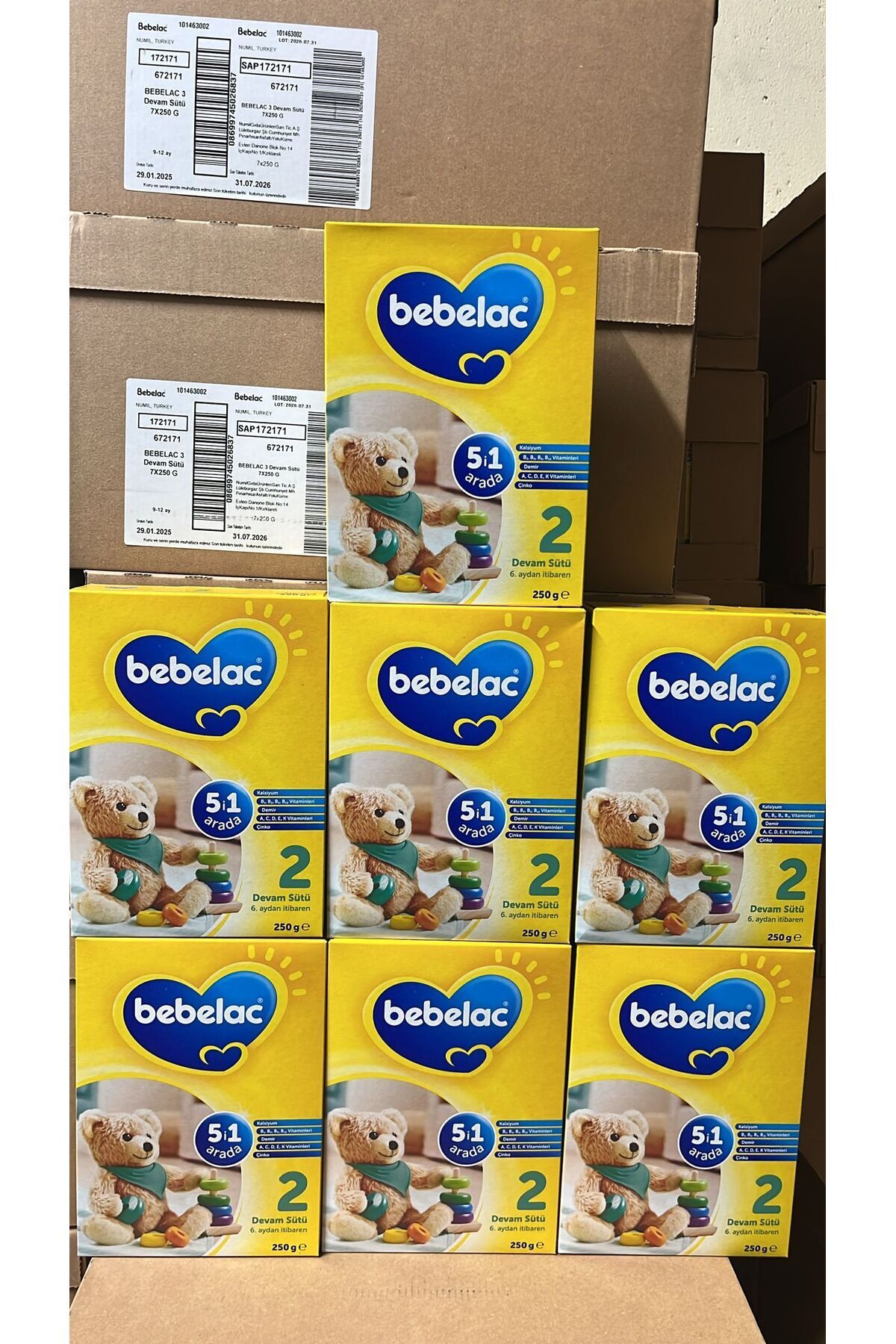 Bebelac 2 Devam Sütü 6-9 Ay 250 Gr x7 Adet (1750 Gr)