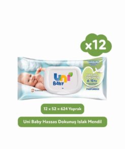 Uni Baby Hassas Dokunuş Islak Mendil 52 Li X 12 Adet
