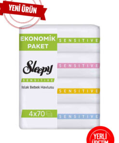 Sleepy sensitive ıslak bebek mendili 4 paket 70 li 280 yaprak
