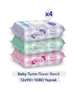 Baby Turco Flower Bunch Islak Havlu 12x90 (1080 YAPRAK)