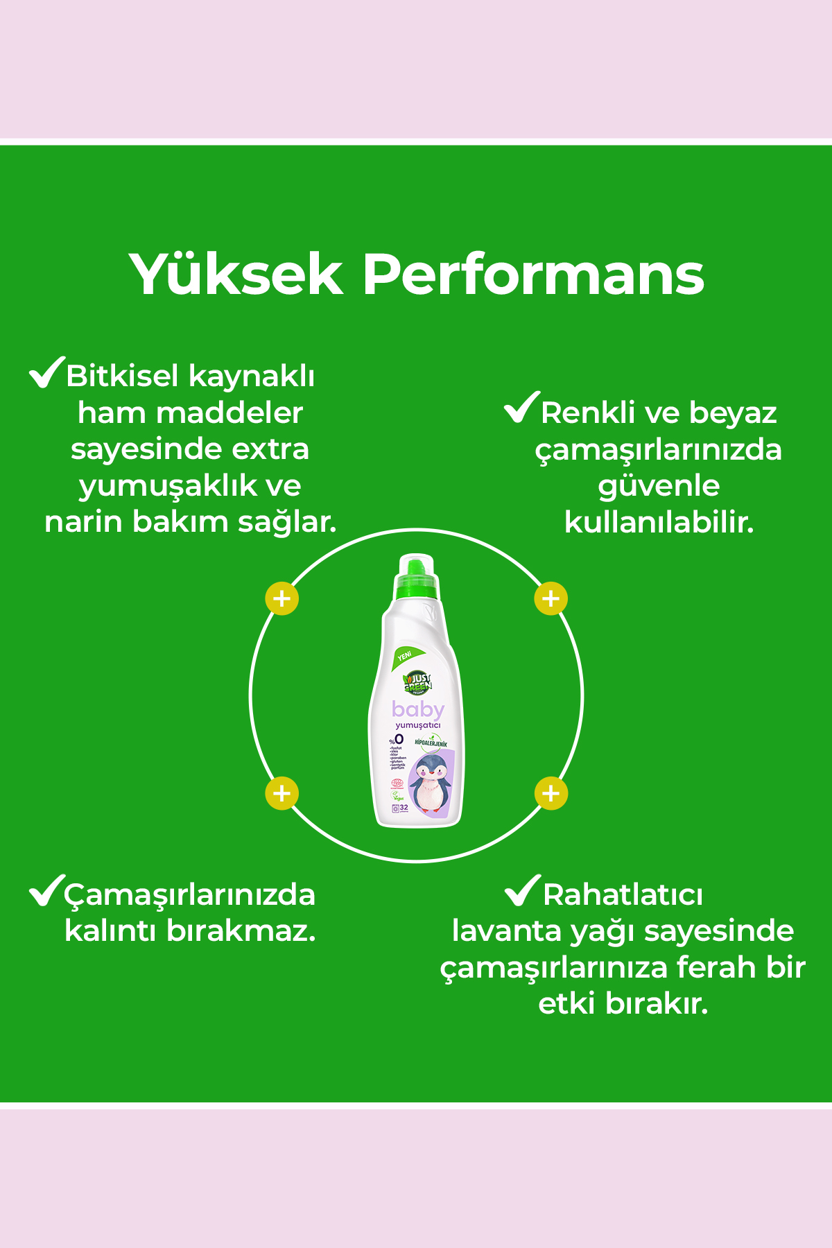 Just Green Organic Baby Çamaşır Yumuşatıcı - Bebekler Için 0 Doğal Ve Hassas Yumuşaklık (1000 ML) Yerli Üretim - Görsel 3