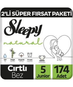 Sleepy Natural 2'Li Süper Fırsat Paketi Bebek Bezi 5 Numara Junior 174 Adet