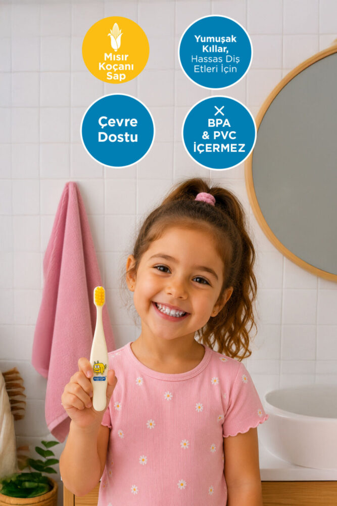 BABYTON Ekolojik Diş Fırçası Pinky - Görsel 2