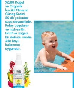 Heaven on Earth Spf 50 Vegan Mineral Güneş Kremi 0 Doğal Suya Dayanıklı Çok Yüksek Koruma - Görsel 3