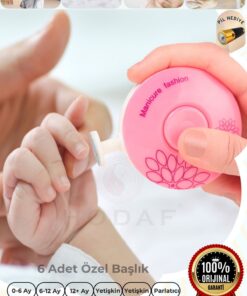 HODAF Yenidoğan Bebek/Çocuk ve Yetişkin Pilli Tırnak Kesme Törpüleme Makinası Manikür Set 6 Başlıklı