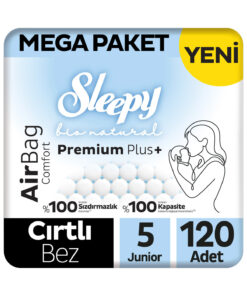 Sleepy Bio Natural Premium Plus Airbag Comfort Mega Paket Bebek Bezi 5 Numara Junior 120 Adet