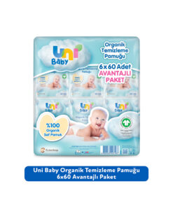 Uni Baby Bebek Temizleme Pamuğu 60 Lı X 6 Adet