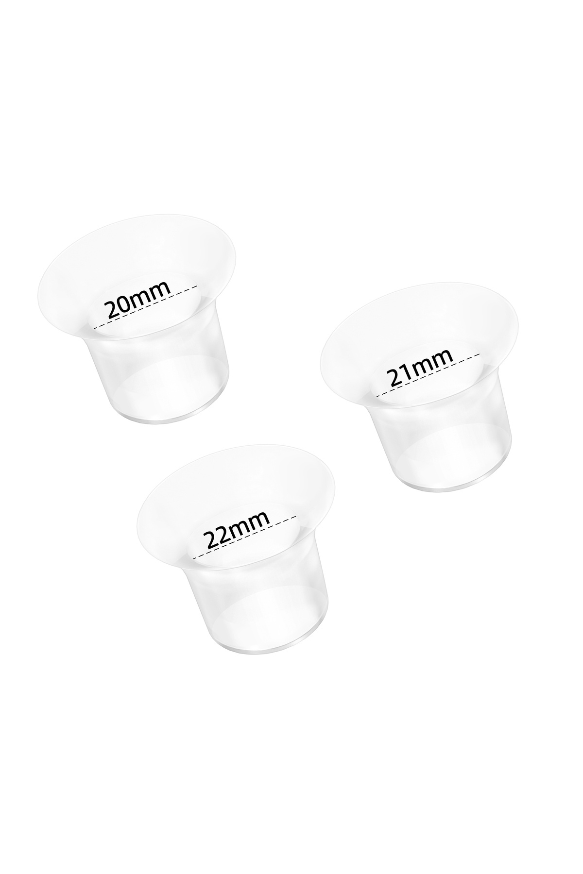 Bebebao Göğüs Pompası Kalkanı Silikon Flanş Küçültücü 20-21-22 Mm 3'lü Set (P1 -EKPRESS MODEL UYUMLU)