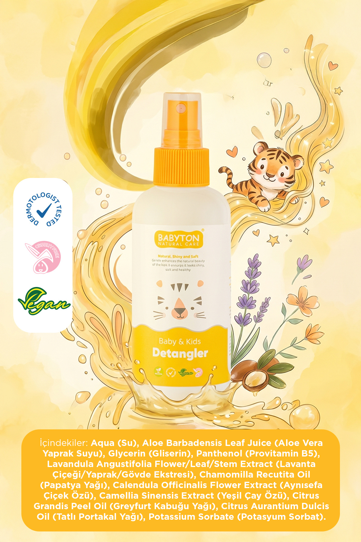 BABYTON Doğal Kolay Saç Tarama Spreyi 200 ml - Görsel 3