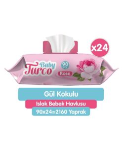 Baby Turco Gül Kokulu Islak Bebek Havlusu 24x90 Adet