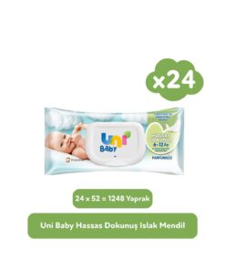Uni Baby Hassas Dokunuş Islak Mendil 52 Li X 24 Adet