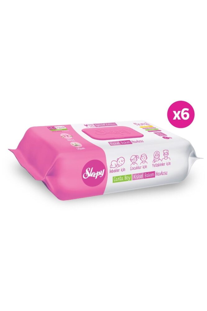 Sleepy Floral Kişisel Bakım Havlusu Çanta Boy 6x25 (150 Yaprak) - Görsel 2