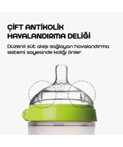 comotomo Antikolik Silikon Biberon 150ml Yeşil - Yavaş Akışlı (0-3 AY) Yenidoğan - Görsel 3