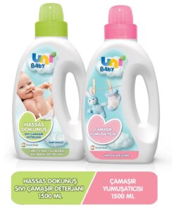 Uni Baby Çamaşır Deterjanı Sensitive 1500ml + Yumuşatıcı 1500ml