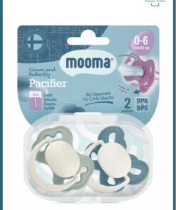 MOOMA NaturalFeel™ Premium Doğal Hissiyatlı Ortodontik Ultra Yumuşak Silikon Emzik 0-6 Ay Ball Blue ve River Green