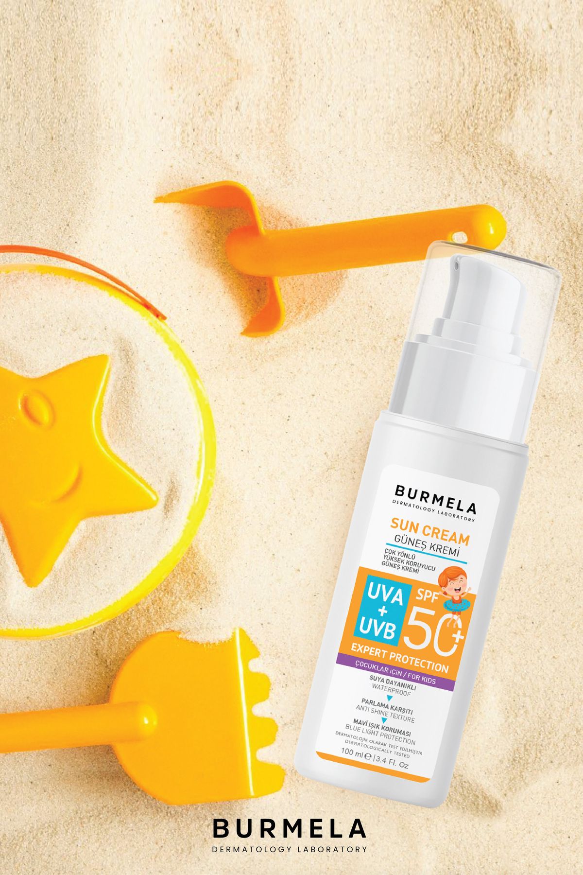 BURMELA SPF +50 Çocuk & Bebekler İçin Mineralli Yüz ve Vücut Güneş Kremi 100 ml - Görsel 3