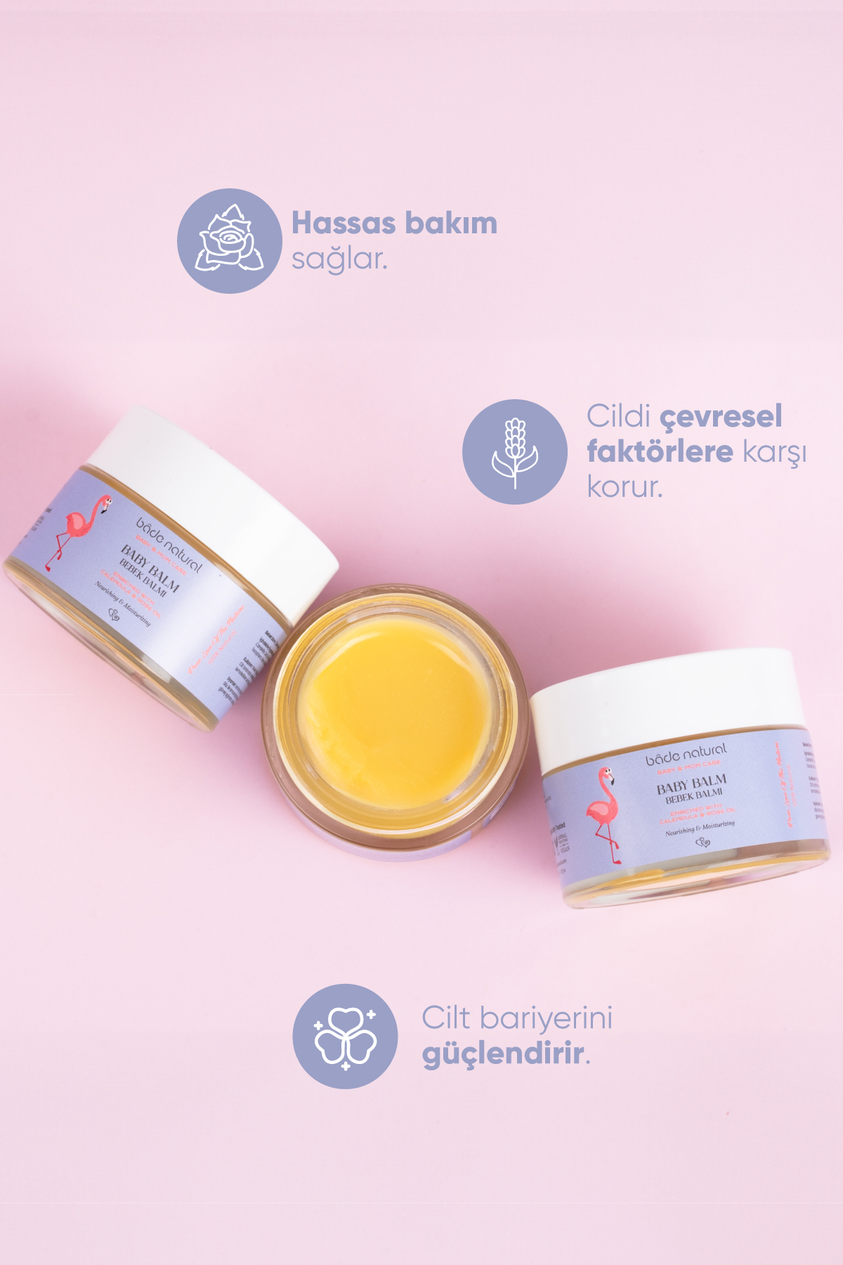 Bade Natural Besleyici Ve Rahatlatıcı 0 Doğal Bebek Balmı 50 ml - Görsel 3