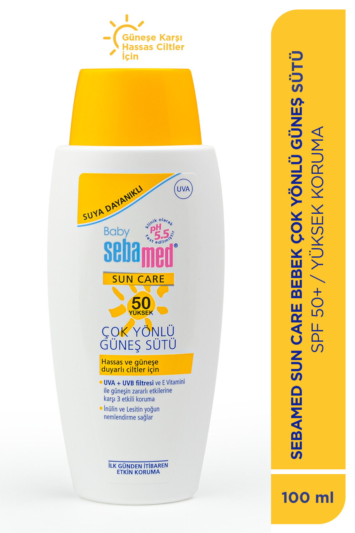 Sebamed Baby SPF 50 UVA - UVB Filtresi ve E Vitamini Etkili Çok Yönlü Çocuk Güneş Koruyucu 100 ml