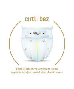 Pure Baby Organik Pamuklu Cırtlı Bez 3'Lü Paket 5 Numara Junior 120 Adet - Görsel 3