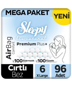 Sleepy Bio Natural Premium Plus Airbag Comfort Mega Paket Bebek Bezi 6 Numara Xlarge 96 Adet