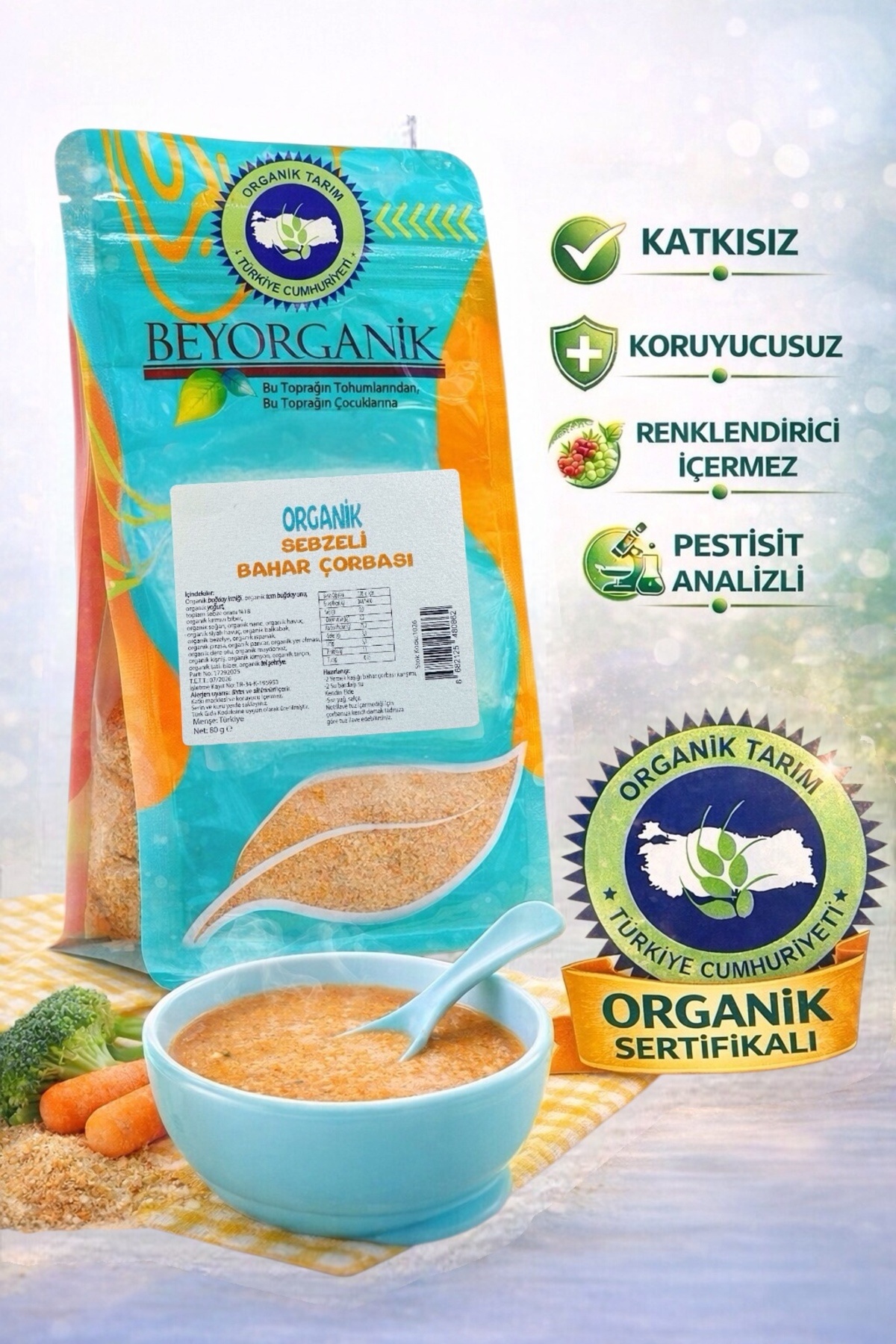 BEYORGANİK Organik Sebzeli Bahar Çorbası 80gr (10 Dk Hazır )