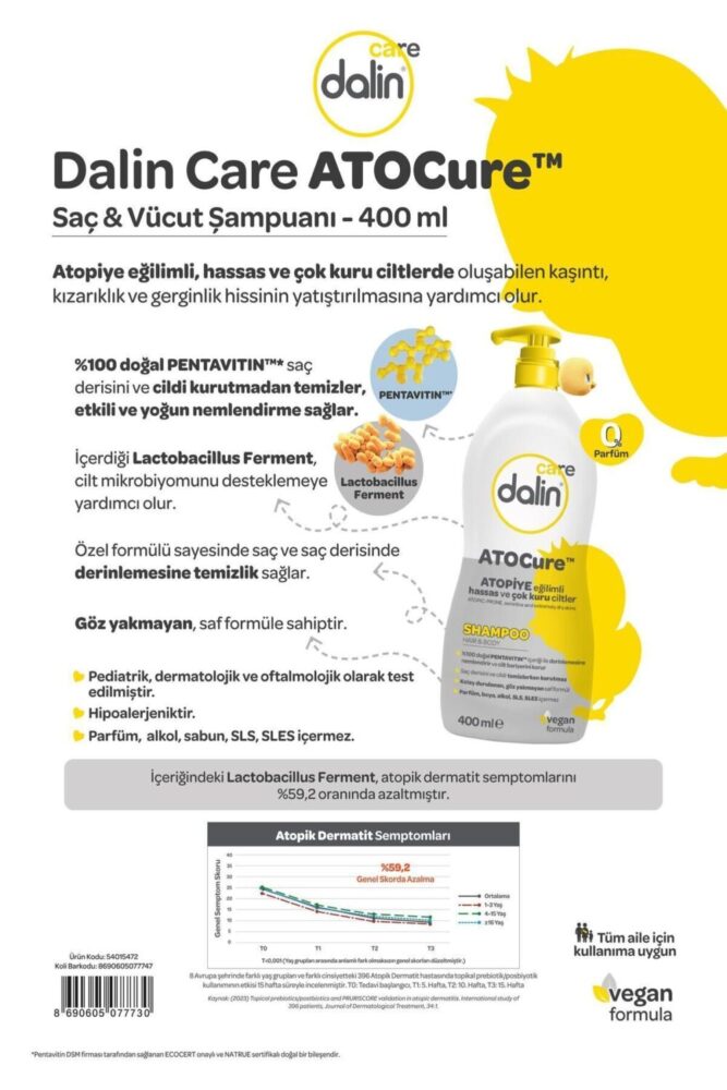 Dalin Care Atocure™ Saç & Vücut Şampuanı 400 ml - Görsel 2