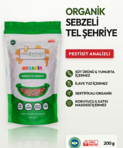 Soul Kitchen Organik Ürünler Organik Sertifikalı Sebzeli Tel Şehriye İlave Tuzsuz Vegan Kilitli Ambalaj 200 g
