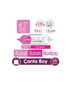 Sleepy Floral Kişisel Bakım Havlusu Çanta Boy 25 Yaprak