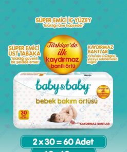 Baby&Baby Bebek Bakım Örtüsü 60x60cm 30'lu X2 Adet