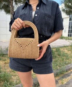 Alternative view of MaVaux Soft Mini Jüt Hasır Portföy Clutch El Çantası Yazın Modası