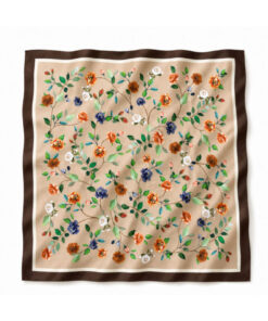 tarzınısec Tarzını Seç Kahverengi Gül Fular / Bandana / Aksesuar / Şal / Eşarp 70x70 - Görsel 3