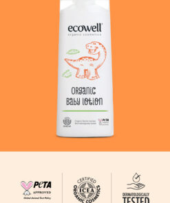 Ecowell Bebek Yüz Ve Vücut Losyonu, Organik & Vegan Sertifikalı, Nemlendirici Bebe Kremi, Parabensiz, 300ml - Görsel 3