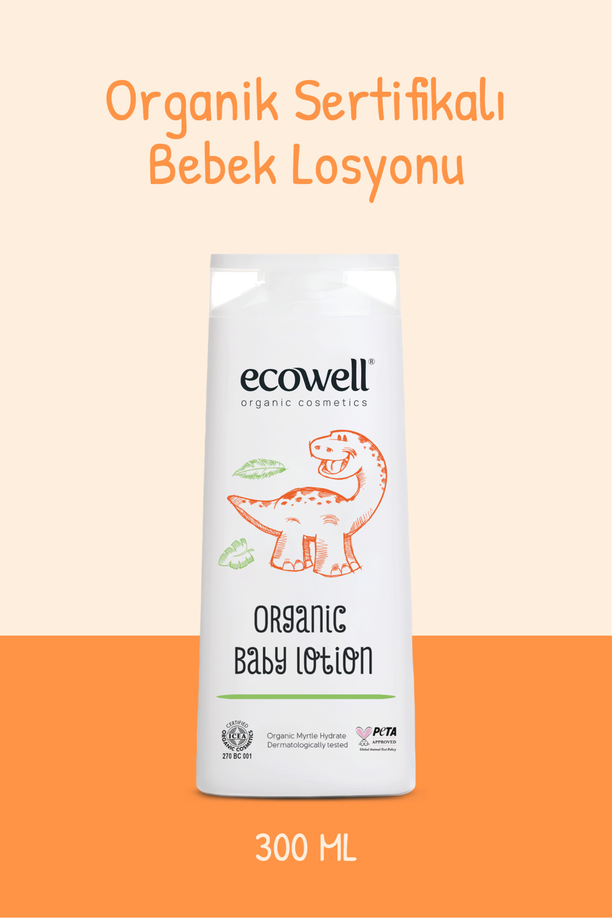 Ecowell Bebek Yüz Ve Vücut Losyonu, Organik & Vegan Sertifikalı, Nemlendirici Bebe Kremi, Parabensiz, 300ml