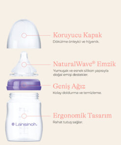 LANSINOH 330 ml Biberon ve NaturalWave® Biberon Emziği (6 Ay+) - Görsel 3