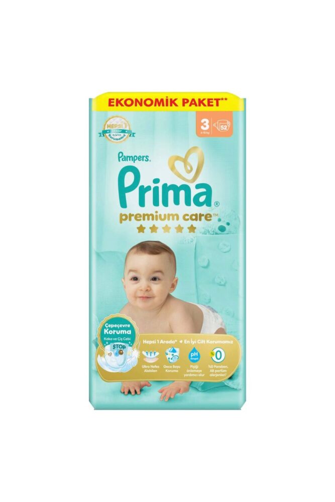 Prima Bebek Bezi Premium Care 3 Numara 52 Adet Ekonomik Paket - Görsel 2