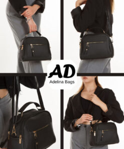 Alternative view of Adelina Bags Kadın Üç Bölmeli Çapraz Askılı Siyah El Ve Omuz Çantası