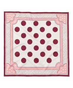 Alternative view of Tarzını Seç Bordo Puantiye Desenli Fular / Bandana 70x70 cm