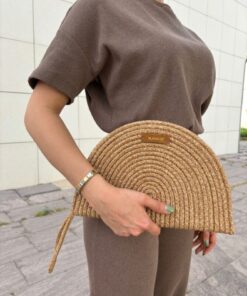 Alternative view of MaVaux Moss Fermuarlı Hasır Jüt Vegan Clutch Çanta