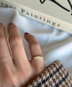 ringbox Gold Kuzey Yıldızı Taşlı İnce Serçe Parmak Yüzüğü