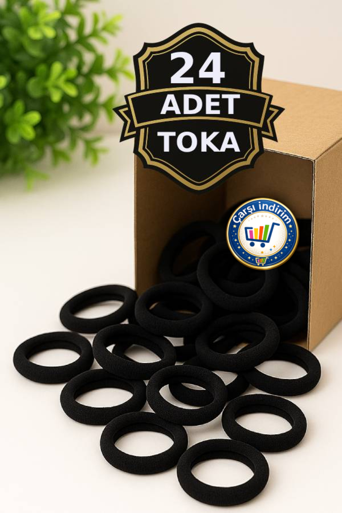 nistabolje 24 Adet Siyah Kadın Çocuk Saç Tokası Orta Boy Dayanıklı Esnek Havlu Lastik Toka