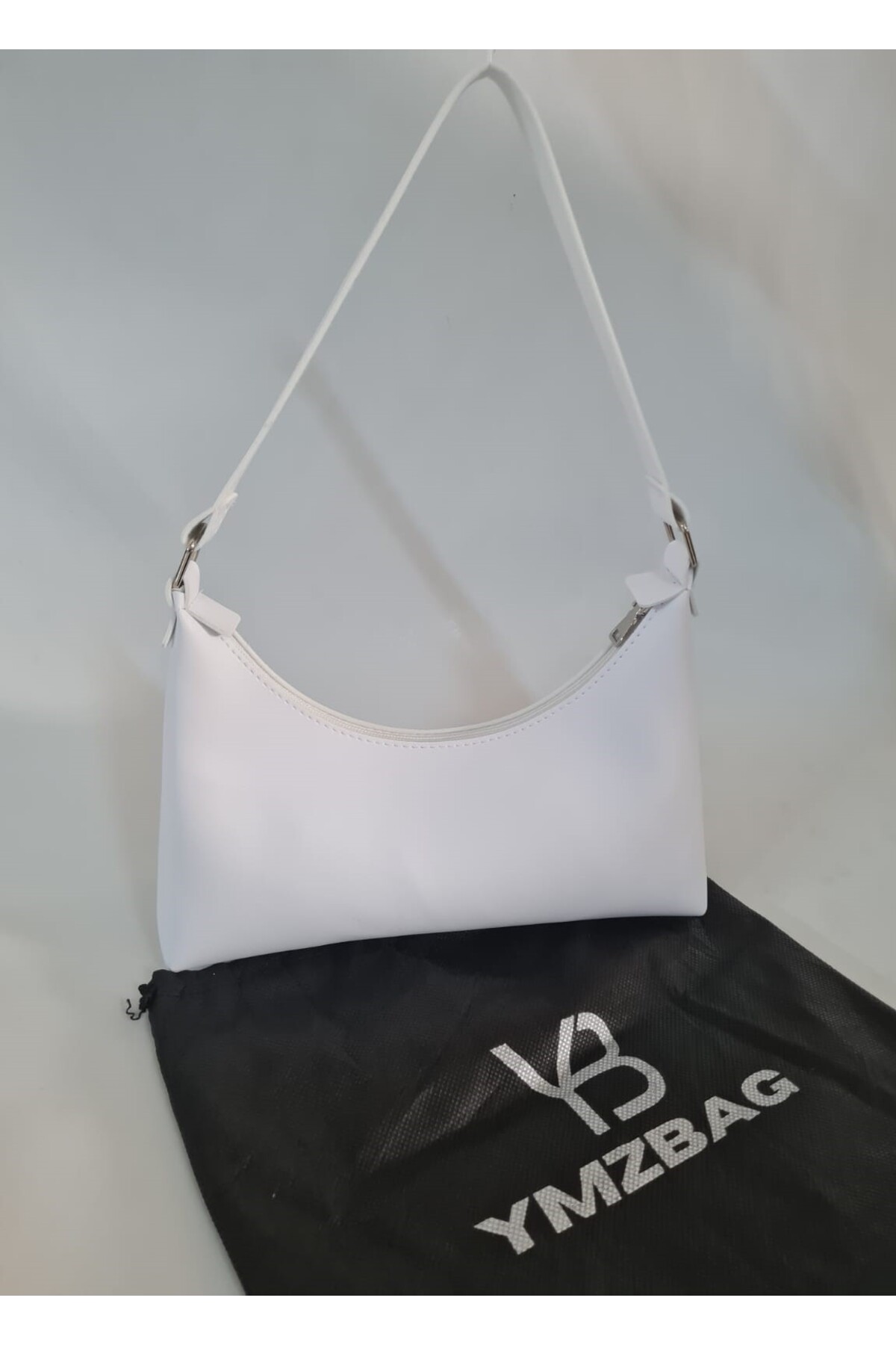 YMZBAG Beyaz Mat Omuz Çantası