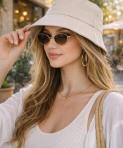 Wearflawless Kadın Bej Bucket Şapka, Yazlık Kova Şapka, Günlük Bucket/Fisher Şapka