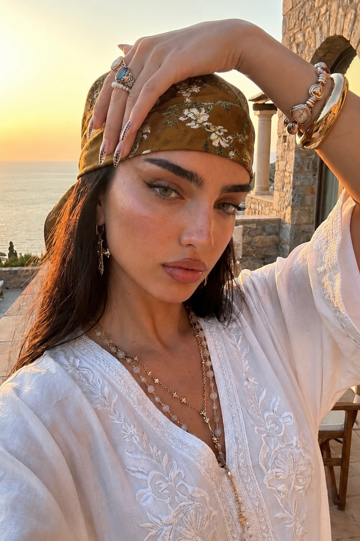 keisy Desenli Kadın Bandana Fular 50x50cm