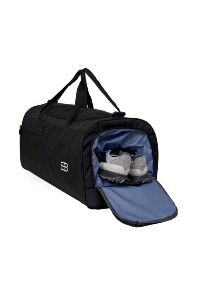 Solo Bag Ayakkabı Gözlü Termoslu Büyük Boy Unisex Siyah Spor Fitness Ve Seyahat Çantası - Görsel 2